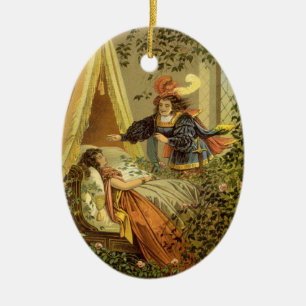 Vintage Sleeping Beauty, Victorian Fairy Tales Ceramic Ornament