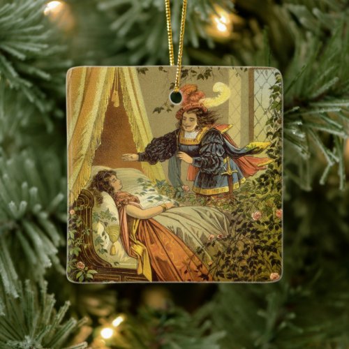 Vintage Sleeping Beauty Victorian Fairy Tales Ceramic Ornament