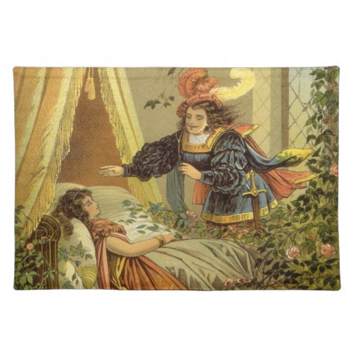 Vintage Sleeping Beauty Victorian Fairy Tales Cloth Placemat