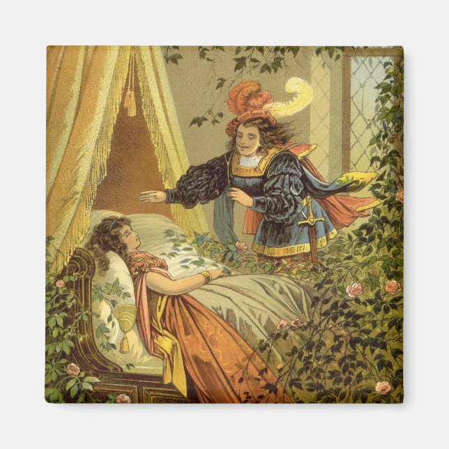 Vintage Sleeping Beauty, Victorian Fairy Tales Magnet (Front)