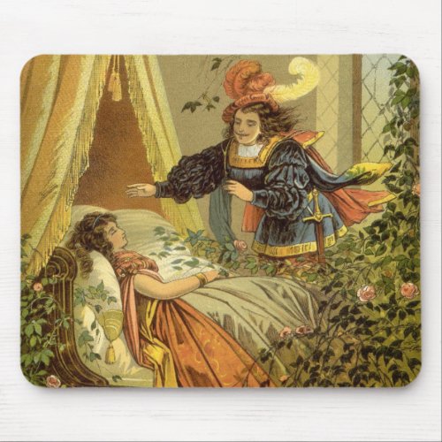 Vintage Sleeping Beauty Victorian Fairy Tales Mouse Pad
