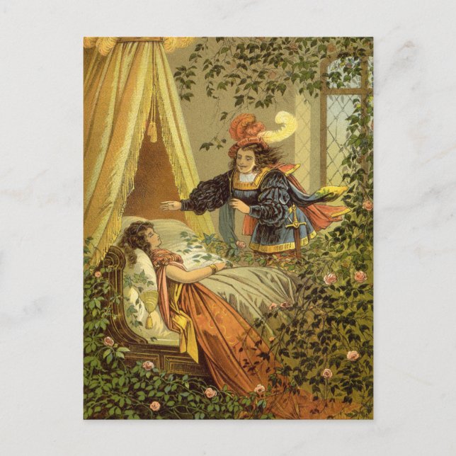 Vintage Sleeping Beauty, Victorian Fairy Tales Postcard (Front)