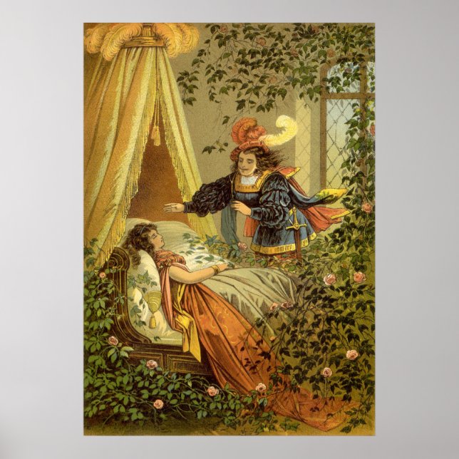 Vintage Sleeping Beauty, Victorian Fairy Tales Poster (Front)