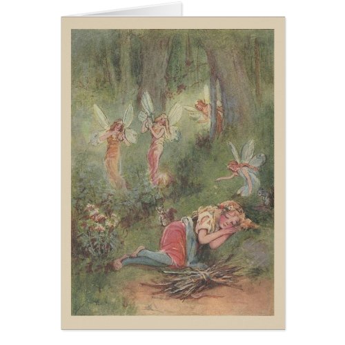 Vintage _ Sleeping Child  Forest Fairies