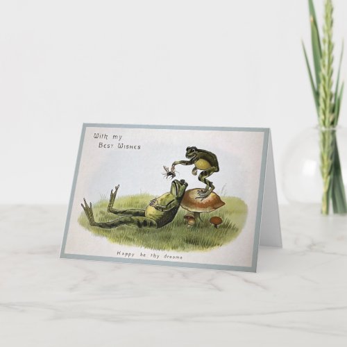 Vintage Sleeping Frog Christmas Card