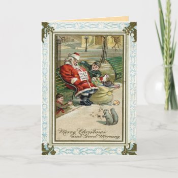 Vintage Sleeping Santa Christmas Card by xmasstore at Zazzle