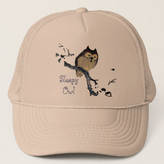 Vintage Sleepy Owl Trucker Hat