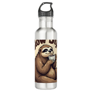 Vintage Sleepy Sloth Coffee Lover Cute Retro Shirt Stainless Steel Water Bottle