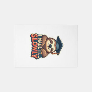 Vintage Sleepy Sloth Graduation Cute Animal Design Rug