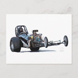 Vintage Slingshot Dragster Wheelie Postcard