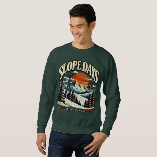 Vintage Slope Days Ski Mountain Sweatshirt