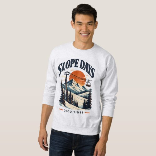 Vintage Slope Days Ski Mountain Sweatshirt