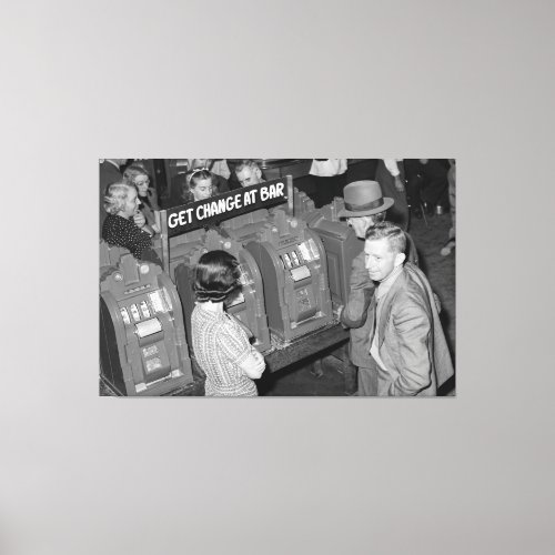 Vintage Slot Machines _ Las Vegas 1940 Canvas Print