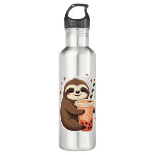 Vintage Sloth Boba Cute Retro Tea Lover 2 Stainless Steel Water Bottle