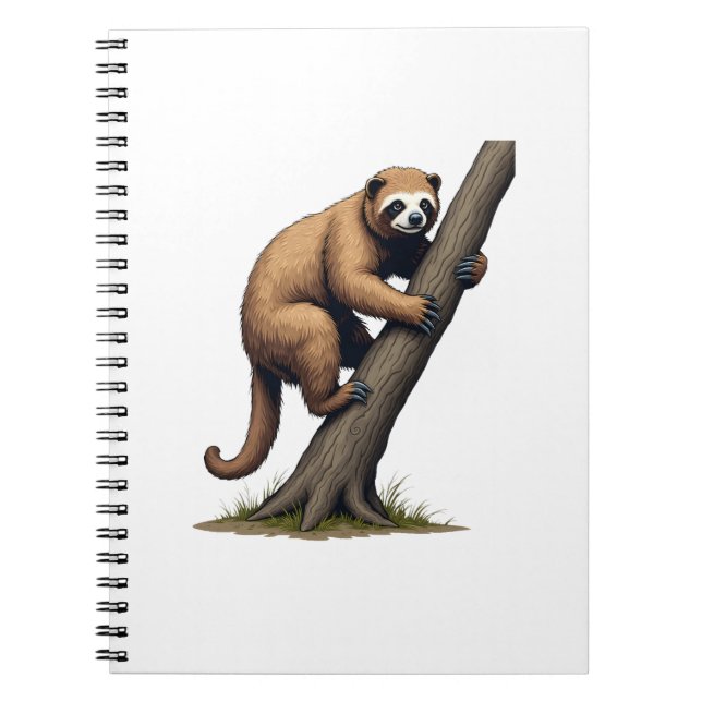 Vintage Sloth Drawing Wildlife Graphic (2) Notebook (Front)