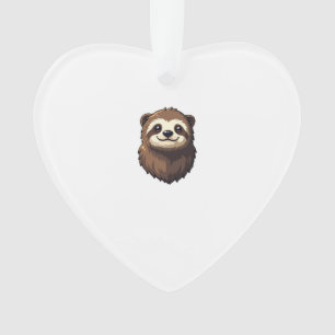 Vintage Sloth Face Retro Wildlife Graphic 2 Ornament