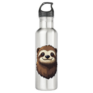 Vintage Sloth Face Retro Wildlife Graphic 2 Stainless Steel Water Bottle