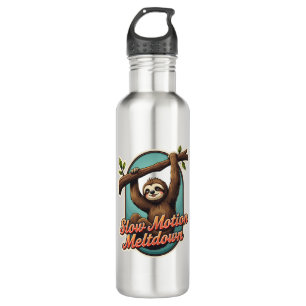 Vintage Sloth Funny Shirt Slow Meltdown Design Stainless Steel Water Bottle