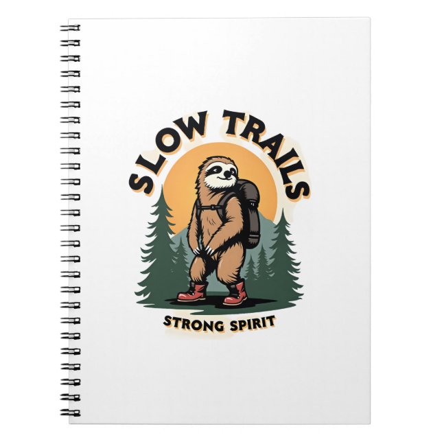 Vintage Sloth Hiking Adventure Quote Design 2 Notebook (Front)