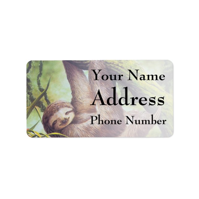 Vintage Sloth Illustration Label (Front)