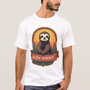 Vintage Sloth Illustration Retro Nature Art 2 T-Shirt