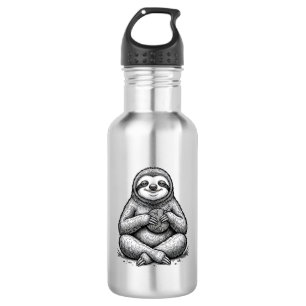 Vintage Sloth Knitting Engraving Shirt Design_1 Stainless Steel Water Bottle