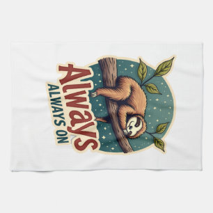 Vintage Sloth Lazy Quote Funny Energy Efficient De Kitchen Towel