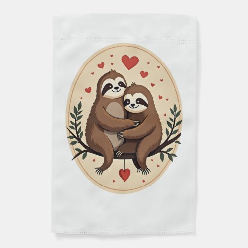 Vintage Sloth Love Retro Valentine Shirt 2 Garden Flag
