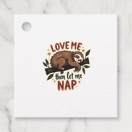Vintage Sloth Quote Cute Sleepy Animal Design 2 Favor Tags