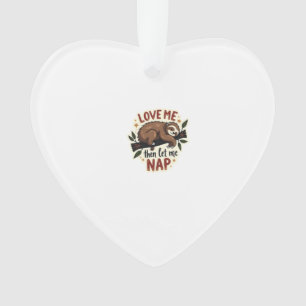 Vintage Sloth Quote Cute Sleepy Animal Design 2 Ornament