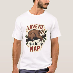 Vintage Sloth Quote Cute Sleepy Animal Design 2 T-Shirt