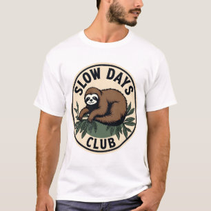 Vintage Sloth Quote Funny Slow Living T-Shirt 2