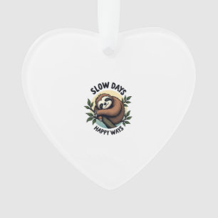 Vintage Sloth Quote Relaxed Nature Graphic 2 Ornament