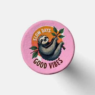 Vintage Sloth Quote Take Life Slow Retro Art 2 Golf Tees