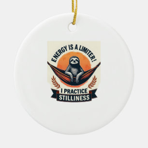 Vintage Sloth Shamrock Lucky Charm Design 2 Ceramic Ornament