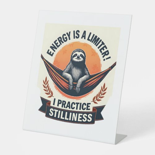 Vintage Sloth Shamrock Lucky Charm Design 2 Pedestal Sign