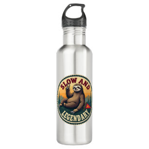 Vintage Sloth Shirt Funny Retro Slow and Legendary Stainless Steel Water Bottle
