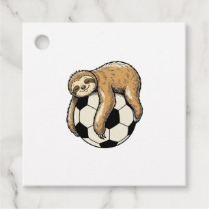 Vintage Sloth Soccer Ball Cute Animal Shirt Design Favor Tags