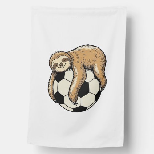 Vintage Sloth Soccer Ball Cute Animal Shirt Design House Flag