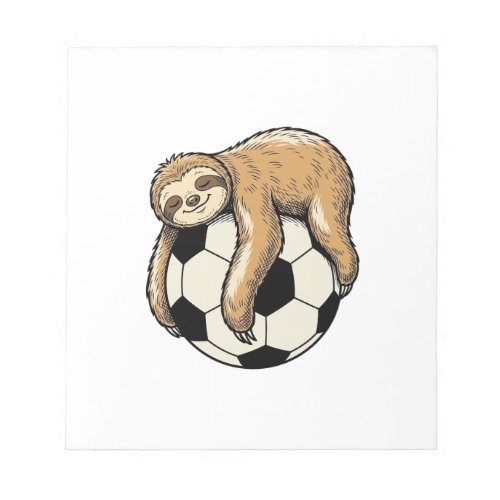 Vintage Sloth Soccer Ball Cute Animal Shirt Design Notepad