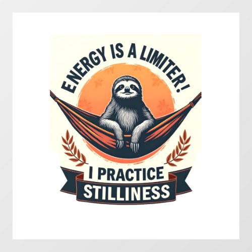 Vintage Sloth Sunset Retro Forest Animal Art 2 Window Cling