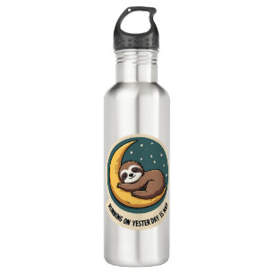 Vintage Sloth Tired Quote Funny Retro Animal Desig Stainless Steel Water Bottle