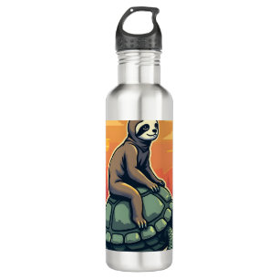 Vintage Sloth Turtle Retro Animal Ride Shirt 2 Stainless Steel Water Bottle