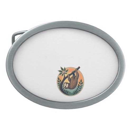 Vintage Sloth Vector Retro Wildlife Badge 2 Belt Buckle