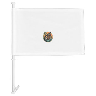 Vintage Sloth Vector Retro Wildlife Badge 2 Car Flag