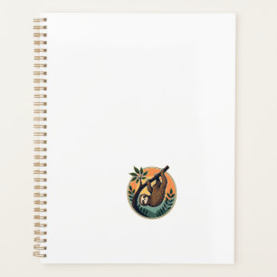 Vintage Sloth Vector Retro Wildlife Badge 2 Planner
