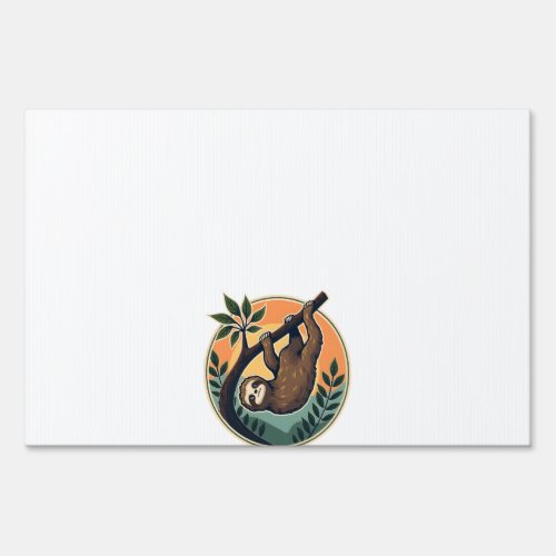 Vintage Sloth Vector Retro Wildlife Badge 2 Sign