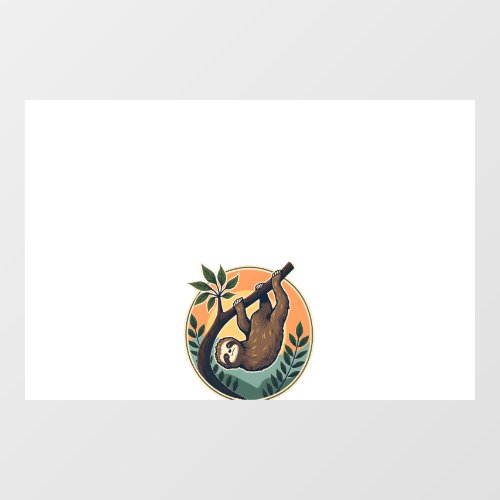 Vintage Sloth Vector Retro Wildlife Badge 2 Window Cling