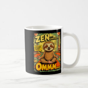 Vintage Sloth Yoga Funny Retro Comic Meditation Ze Coffee Mug