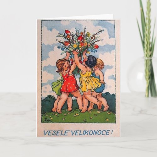 Vintage Slovak  Czech Easter Card